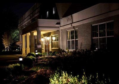 Exterior of Chester Street Residence at night, side view