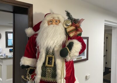 Santa Clause statue with presents